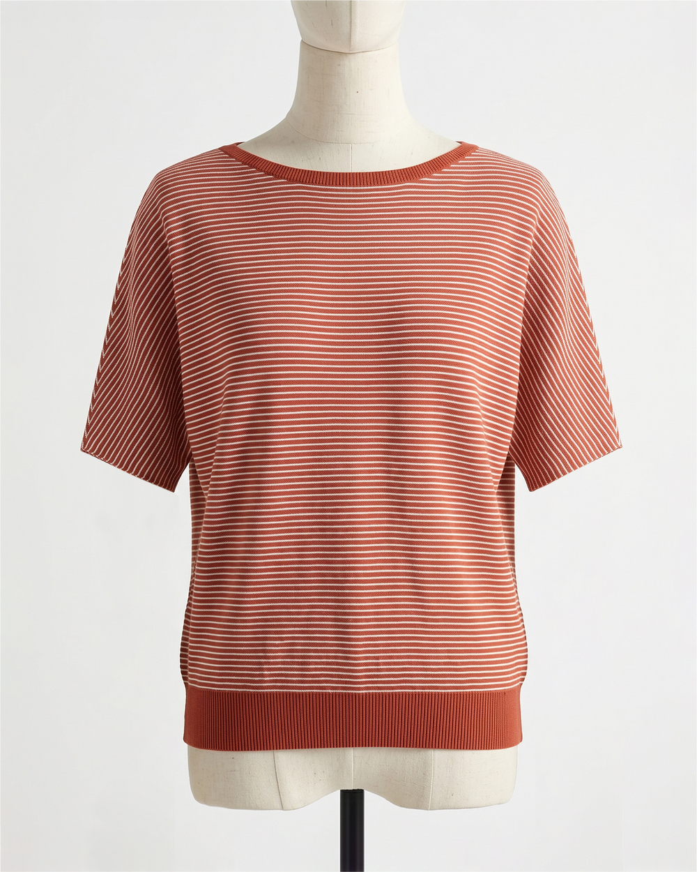 Lightweight Cotton Cashmere Link-Stitch Dolman Sweater